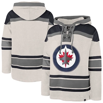 Men's '47 Oatmeal Winnipeg Jets Rockaway Lacer Pullover Hoodie