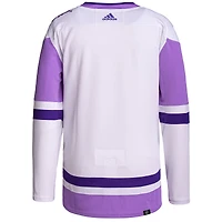 Men's adidas White/Purple Winnipeg Jets - Hockey Fights Cancer Primegreen Authentic Blank Jersey