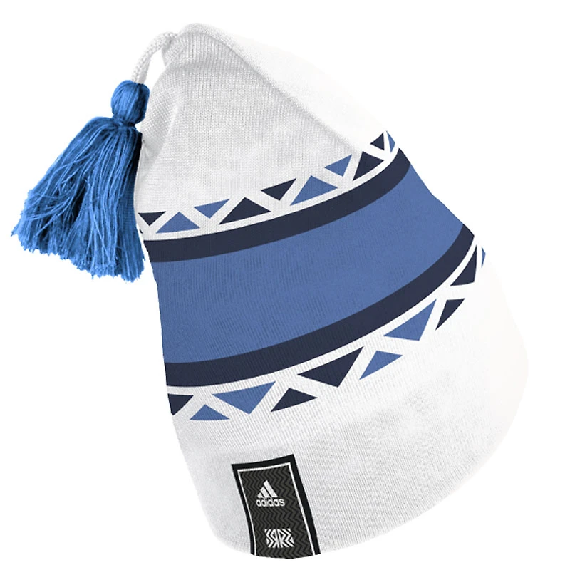 Adidas Winnipeg Jets Reverse Retro 2.0 pour homme - Blanc - Bonnet en tricot à pompon
