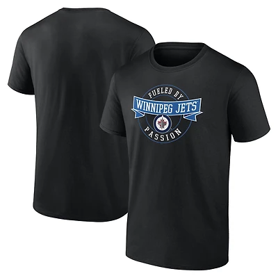Men's  Black Winnipeg Jets Honor Circle T-Shirt