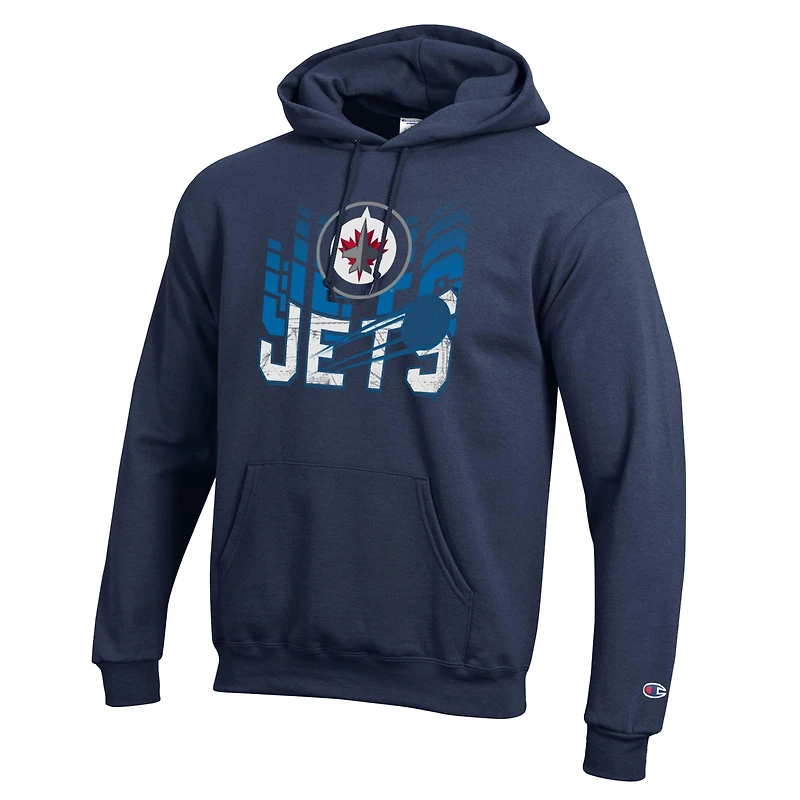 Men's Champion Navy Winnipeg Jets Powerblend Hoodie