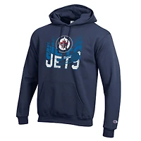 Men's Champion Navy Winnipeg Jets Powerblend Hoodie