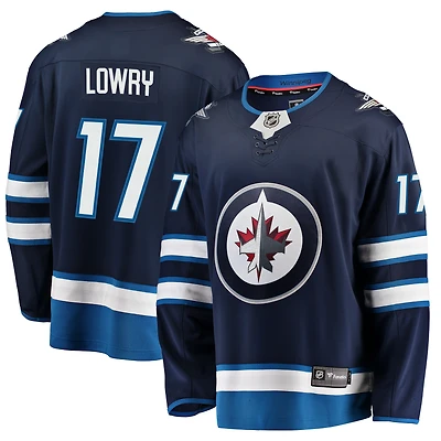 Maillot réplique Breakaway des Jets de Winnipeg la marine Adam Lowry Fanatics pour hommes
