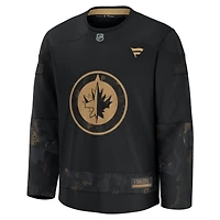 Men's Fanatics  Black Winnipeg Jets 2024 Military Appreciation Practice Jersey
