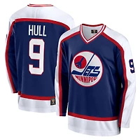 Maillot de joueur retraité Breakaway des Jets Winnipeg la marine Bobby Hull marque Fanatics pour hommes