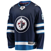 Fanatics pour hommes Colin Miller bleu marine Jets de Winnipeg domicile Premier maillot joueur échappé