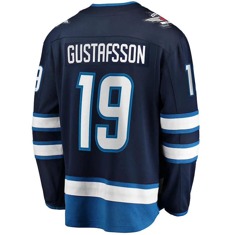 Men's Fanatics David Gustafsson Navy Winnipeg Jets Home Premier Breakaway Player Jersey