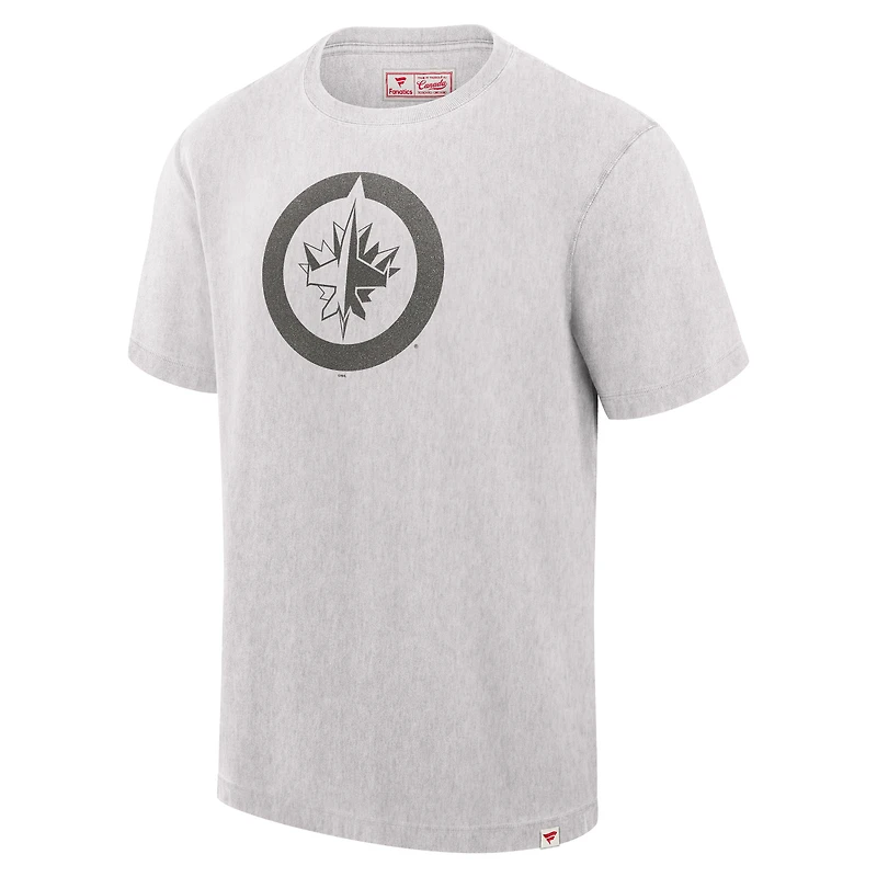 T-shirt gris pour hommes Fanatics Winnipeg Jets fabriqué au Canada
