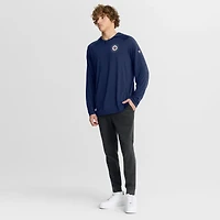 Men's Fanatics Heather Navy Winnipeg Jets Authentic Pro Rink Raglan Pullover Hoodie