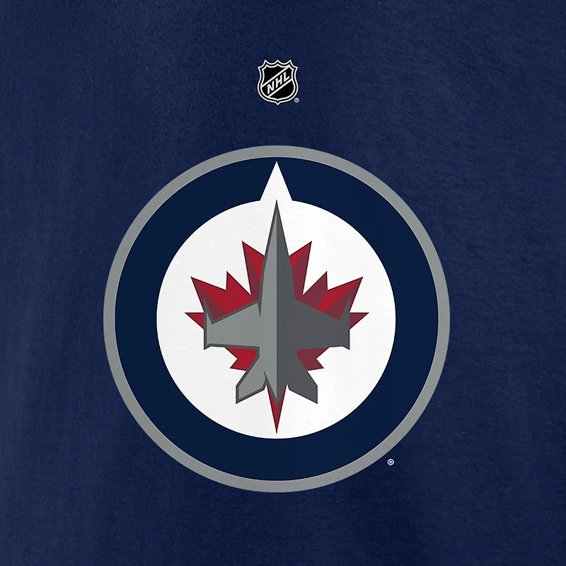 Men's Fanatics Kyle Connor Navy Winnipeg Jets Authentic Stack Name & Number T-Shirt