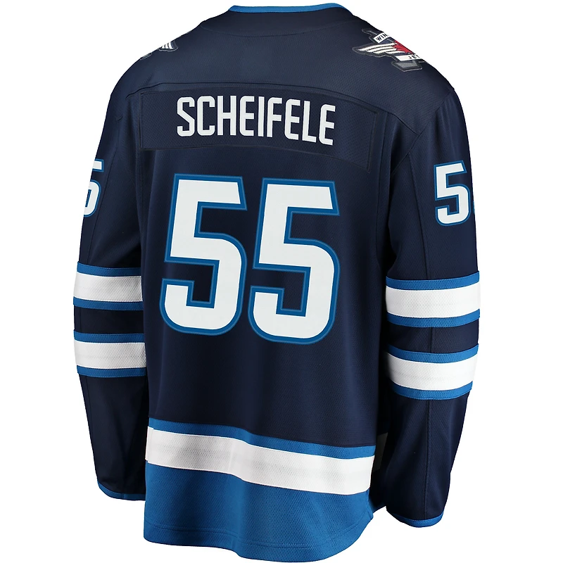 Maillot de réplique Breakaway des Jets Winnipeg la marine Fanatics Mark Scheifele pour hommes
