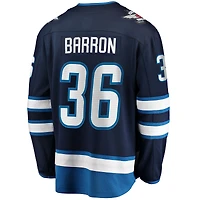 Men's Fanatics Morgan Barron Navy Winnipeg Jets Home Premier Breakaway Player Jersey