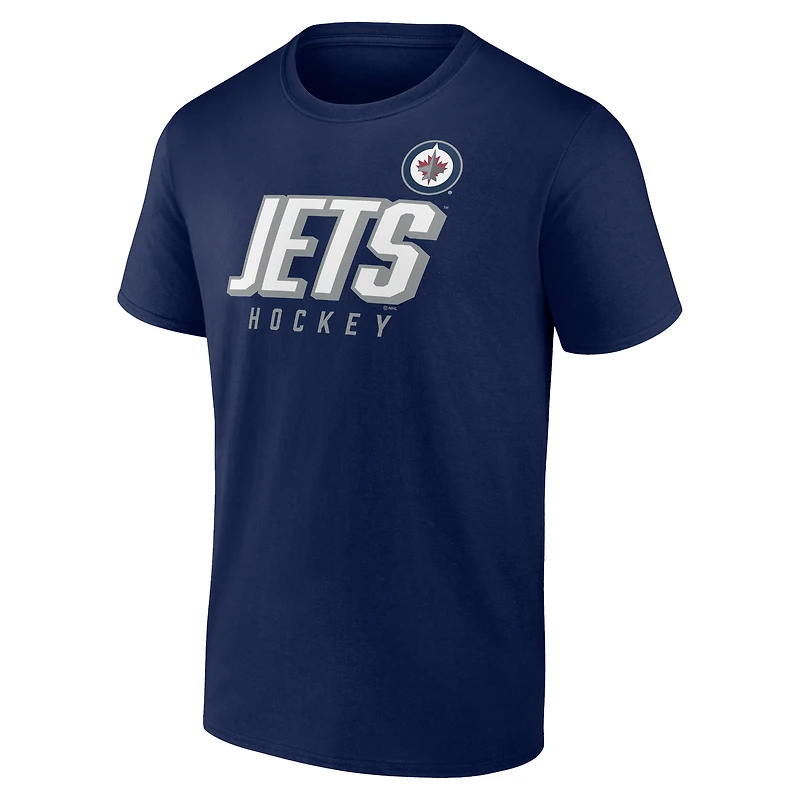Ensemble de deux t-shirts Fanatics pour hommes, bleu marine/bleu, Jets Winnipeg