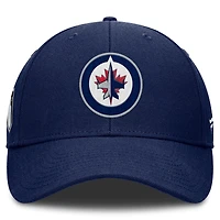 Casquette ajustable structurée Fanatics bleu marine pour homme des Jets de Winnipeg, séries éliminatoires de la Coupe Stanley 2025