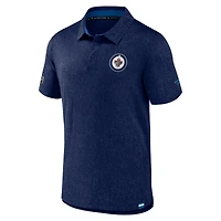 Men's Fanatics Navy Winnipeg Jets Authentic Pro Jacquard Polo