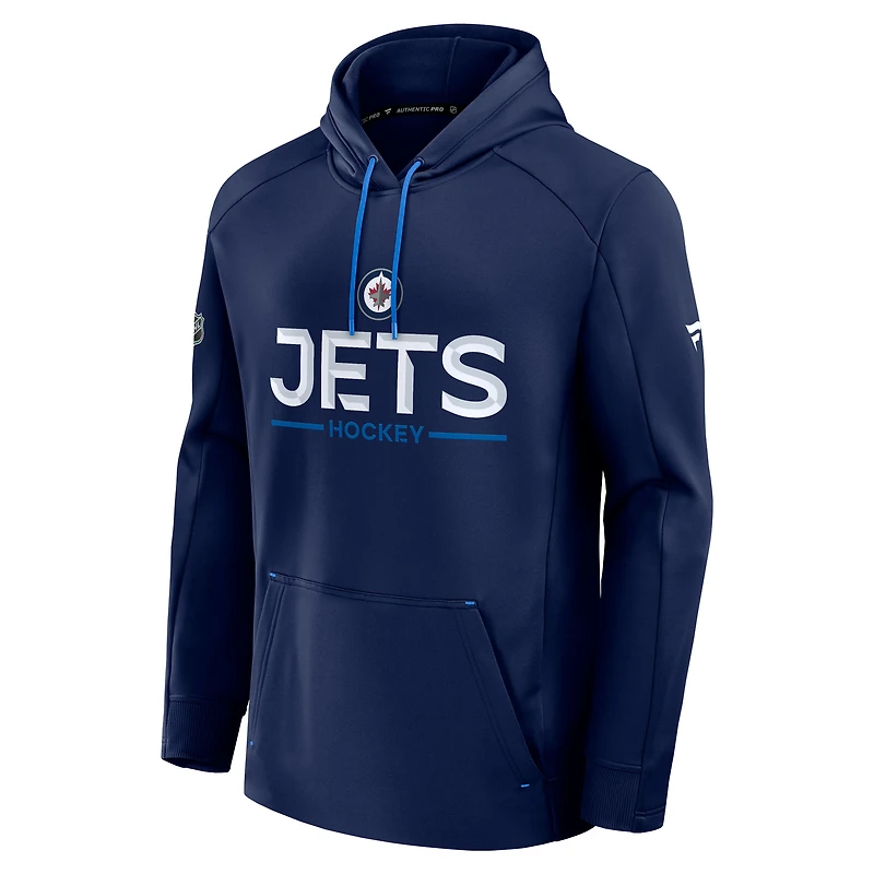 Men's Fanatics Navy Winnipeg Jets Authentic Pro Rink Hoodie