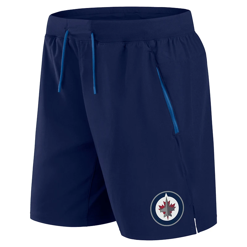 Short de performance authentique Pro Rink bleu marine Fanatics pour homme des Jets Winnipeg