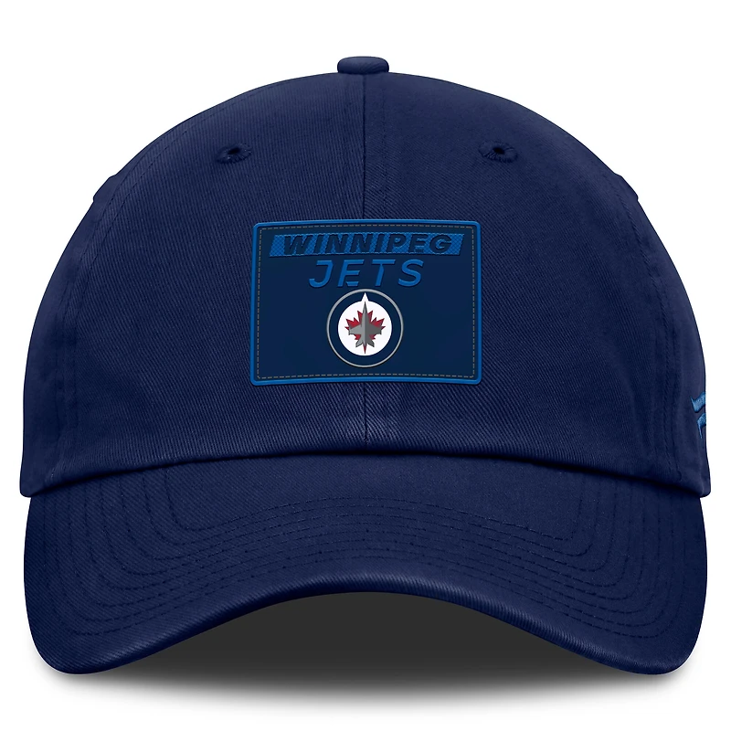 Casquette ajustable authentique Pro Rink Prime de Winnipeg Jets pour hommes de la marque Fanatics Navy