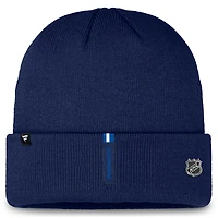 Bonnet en tricot à revers authentique Pro Rink Prime des Jets de Winnipeg Fanatics pour homme, bleu marine