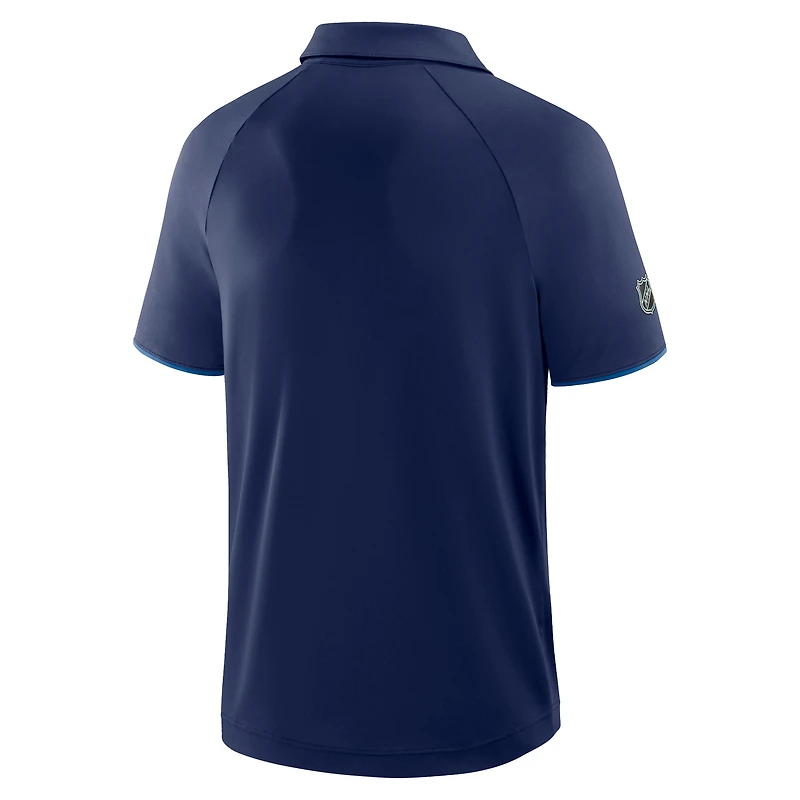 Polo raglan authentique Pro Rink bleu marine Fanatics pour homme des Jets de Winnipeg