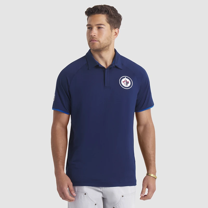 Men's Fanatics Navy Winnipeg Jets Authentic Pro Rink Raglan Polo