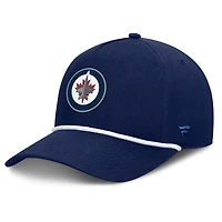 Casquette ajustable en forme de A authentique Pro Rink Roper des Jets de Winnipeg Fanatics pour homme, bleu marine