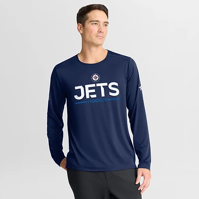 Men's Fanatics Navy Winnipeg Jets Authentic Pro Rink Tech Long Sleeve T-Shirt
