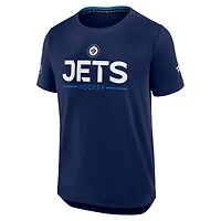 T-shirt technique authentique Pro Rink bleu marine Fanatics pour homme des Jets de Winnipeg