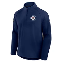 Men's Fanatics Navy Winnipeg Jets Authentic Pro Rink Training Quarter-Zip Pullover