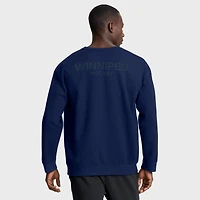 Men's Fanatics Navy Winnipeg Jets Authentic Pro Road Tri-Blend Sweatshirt