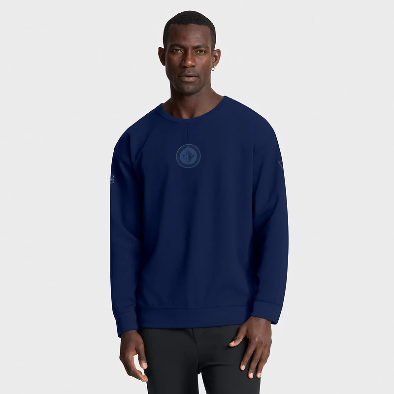 Men's Fanatics Navy Winnipeg Jets Authentic Pro Road Tri-Blend Sweatshirt