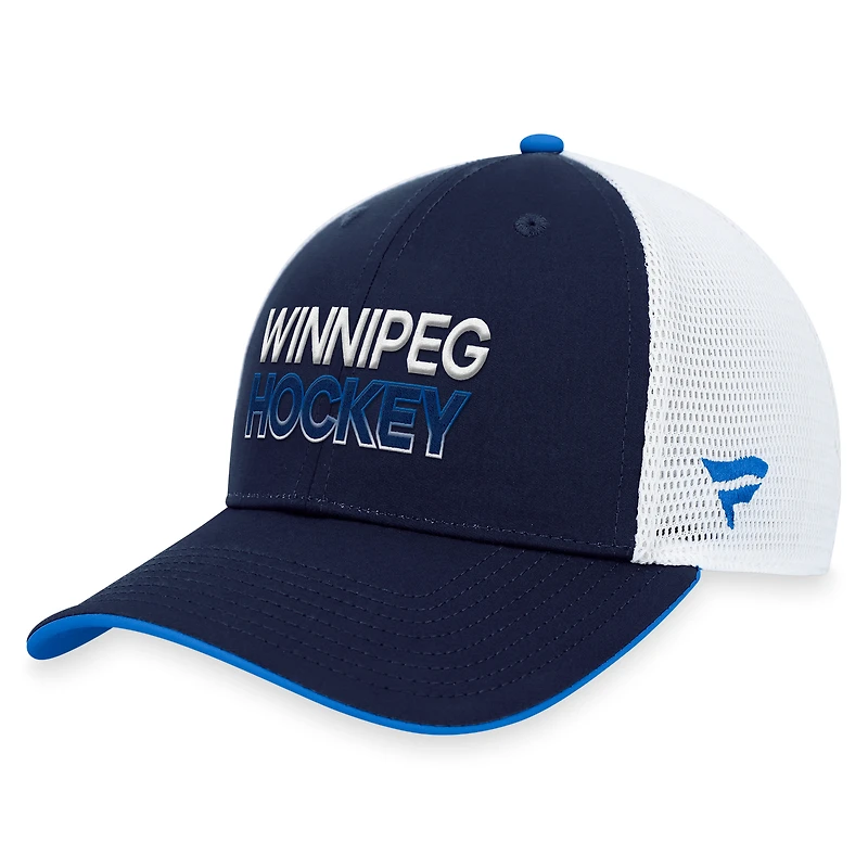 Casquette ajustable authentique Pro Trucker Fanatics pour hommes, bleu marine, Jets de Winnipeg