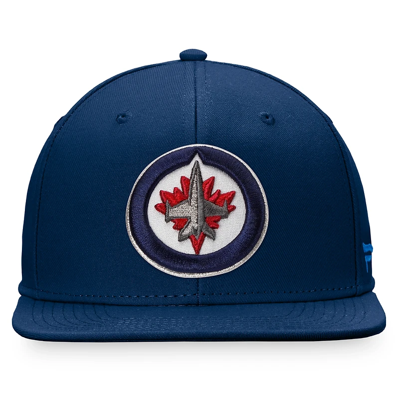Casquette ajustée avec logo principal Fanatics Navy Winnipeg Jets Core pour hommes