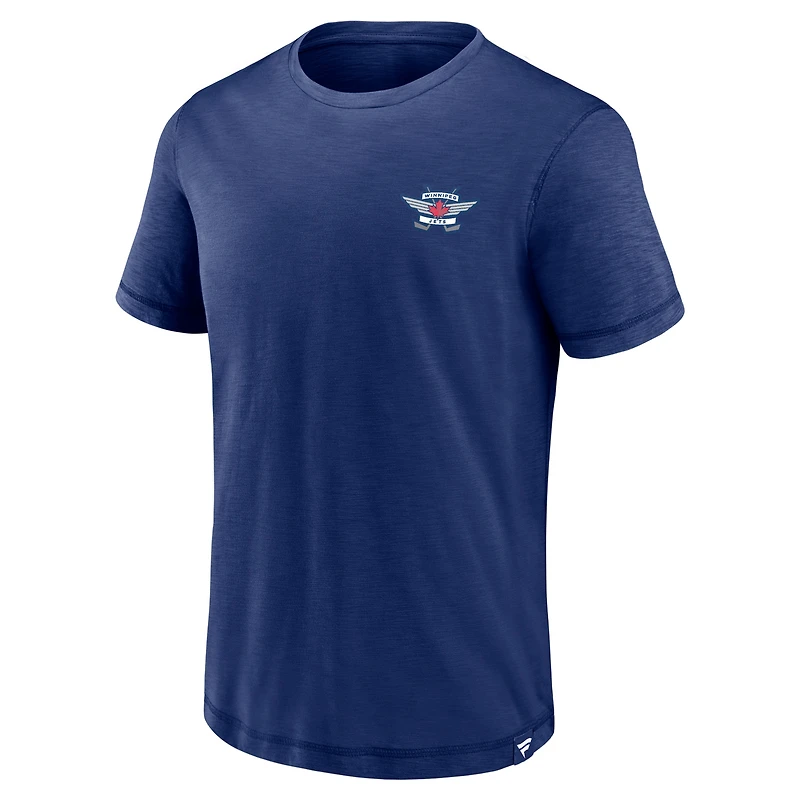 T-shirt Fanatics Navy Winnipeg Jets Fundamental High Stick pour hommes