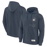 Sweat à capuche Fanatics bleu marine pour homme, imprimé Future Ground Info des Jets de Winnipeg