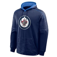 Sweat à capuche Fanatics bleu marine pour homme, gardien de but et défenseur des Jets Winnipeg