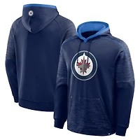 Sweat à capuche Fanatics bleu marine pour homme, gardien de but et défenseur des Jets Winnipeg