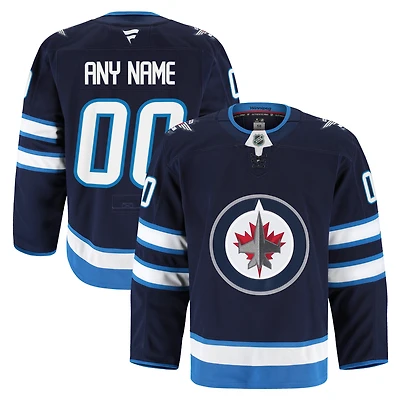Maillot personnalisé authentique à domicile des Winnipeg Jets de la marque Fanatics pour homme, bleu marine
