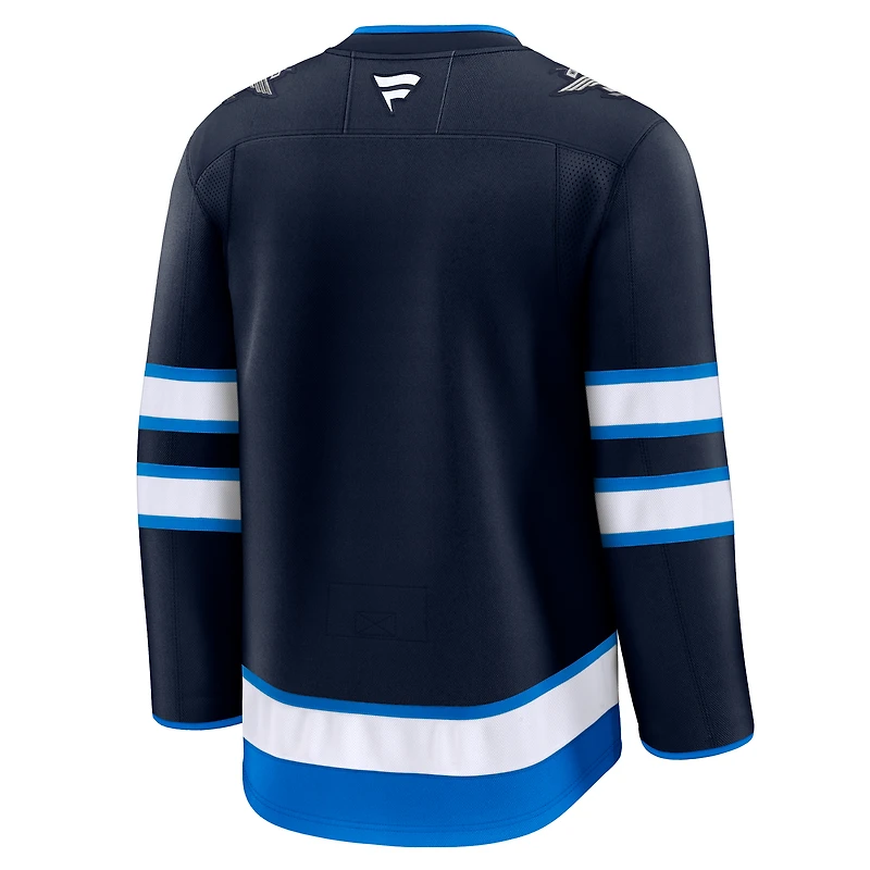 Maillot Fanatics bleu marine pour homme à domicile des Winnipeg Jets