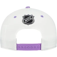 Casquette ajustable authentique Pro Hockey Fights Cancer pour homme, blanche/lavande, des Jets de Winnipeg
