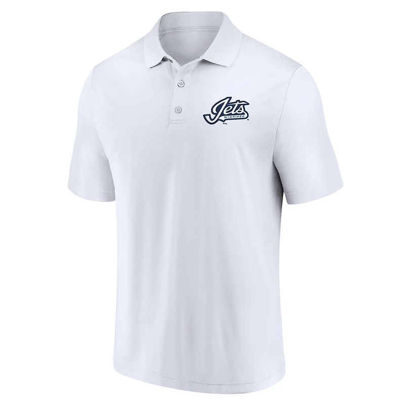 Men's Fanatics White/Navy Winnipeg Jets Polo Combo Set