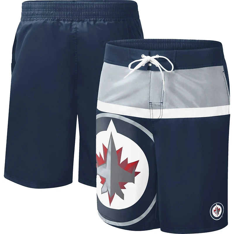 Maillot de bain homme G-III Sports par Carl Banks Navy Winnipeg Jets Sea Wind