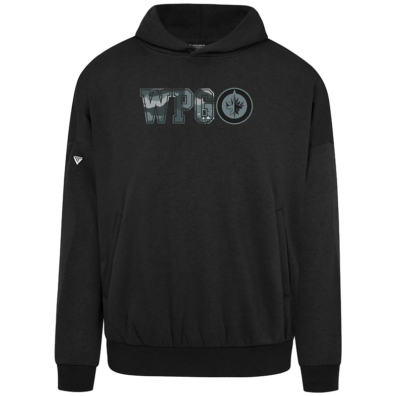 Men's Levelwear  Black Winnipeg Jets Contact Oversized Hoodie
