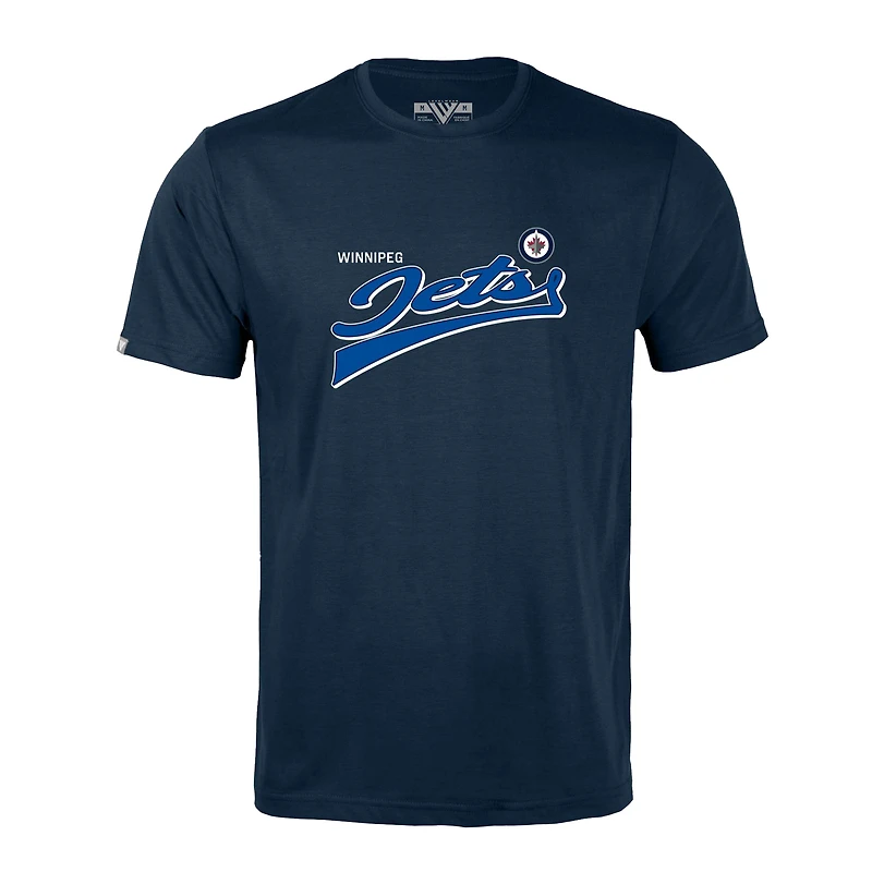 T-shirt rétro Richmond Team 2.0 bleu marine pour homme de Levelwear Winnipeg Jets