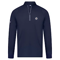Men's Levelwear Navy Winnipeg Jets Theory Insignia Core Raglan Quarter-Zip Pullover Top