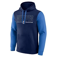 Men's Logo Athletic Navy Winnipeg Jets Deliver Fleece Pullover Hoodie