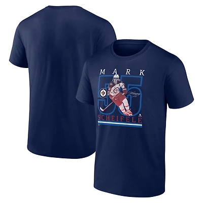 T-shirt pour hommes Mark Scheifele, bleu marine, Jets de Winnipeg, Player Show