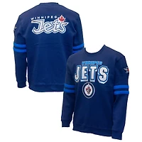 Men's Mitchell & Ness Navy Winnipeg Jets All Over Pullover Sweatshirt