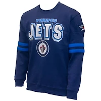 Men's Mitchell & Ness Navy Winnipeg Jets All Over Pullover Sweatshirt