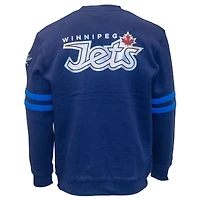 Men's Mitchell & Ness Navy Winnipeg Jets All Over Pullover Sweatshirt
